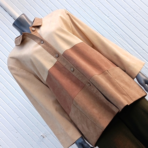 OUT ON A LIMB LADIES HAND DESIGNED FAUX SUEDE LUXURY JACKET/COAT (USA) - Picture 7 of 17